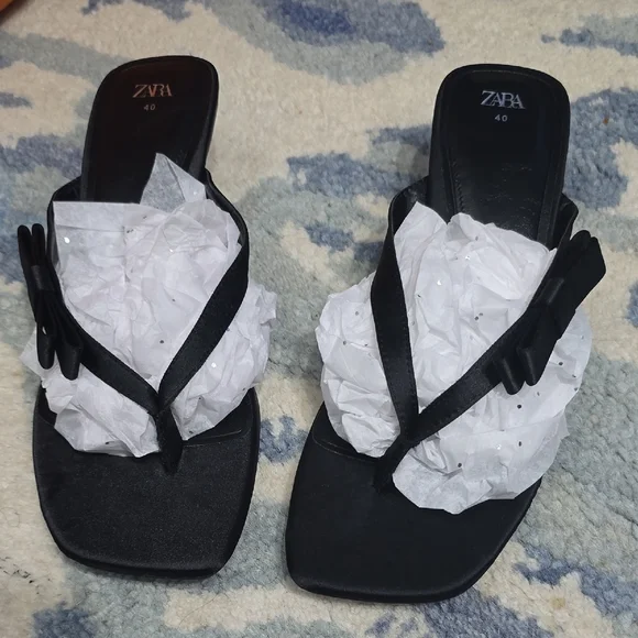 Zara Elegant Black Women's Sandals - Picture 9 of 10